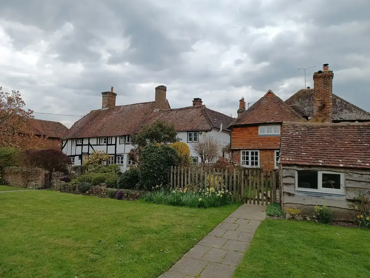 Stone cottages with slate roofs